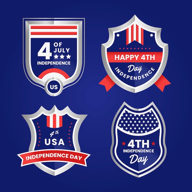 Free vector realistic independence day label set