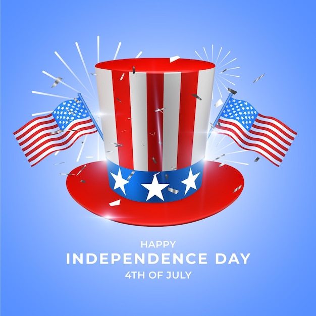 Free vector realistic independence day