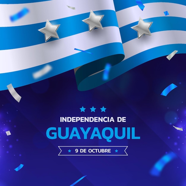 Бесплатное векторное изображение Реалистичная independencia de guayaquil