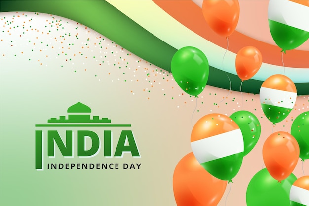 Realistic india independence day illustration