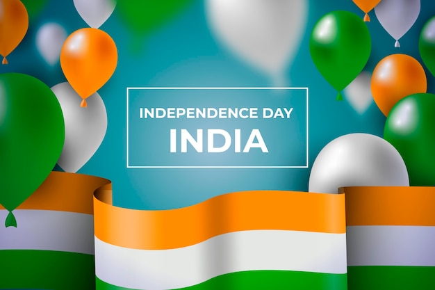 Realistic india independence day illustration