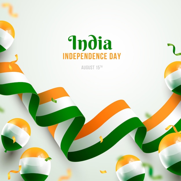 Free vector realistic india independence day illustration