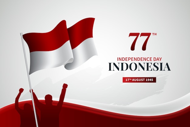 Realistic indonesia independence day background