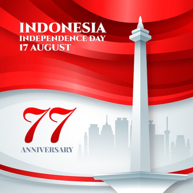 현실적인 인도네시아 독립 기념일 그림
