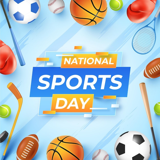 Realistic indonesian national sports day illustration