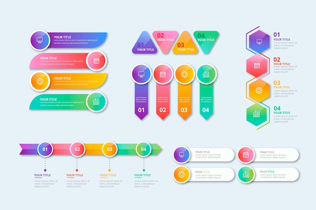 현실적인 infographic 요소 컬렉션