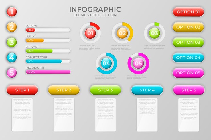 Free Vector realistic infographic element collection
