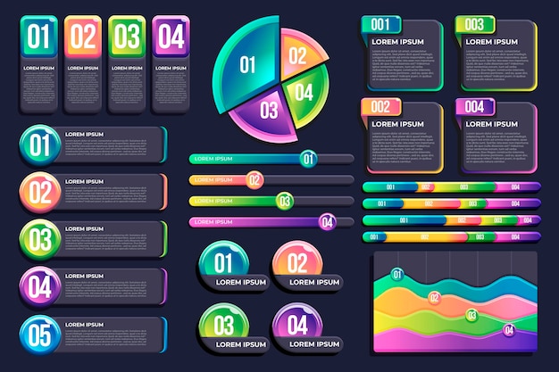 Realistic infographic element collection