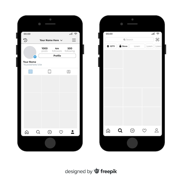 Quadro fotografico realistico per instagram sullo smartphone