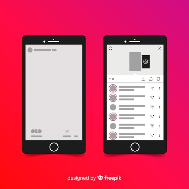 Quadro fotografico realistico per instagram sullo smartphone