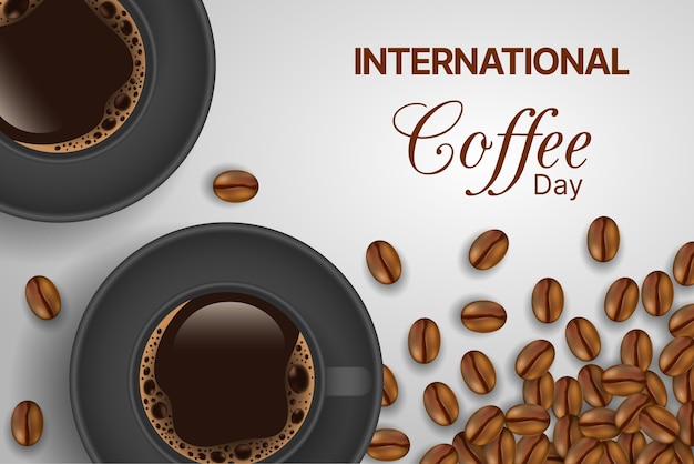 Free vector realistic international coffee day background