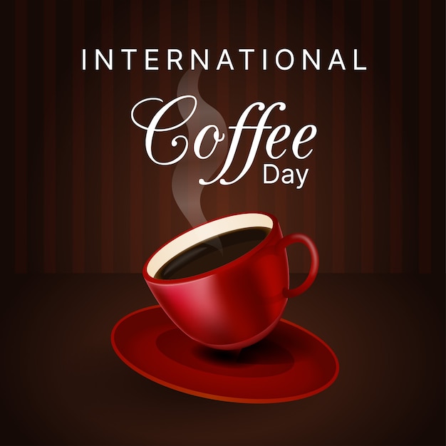 Realistic international coffee day illustration