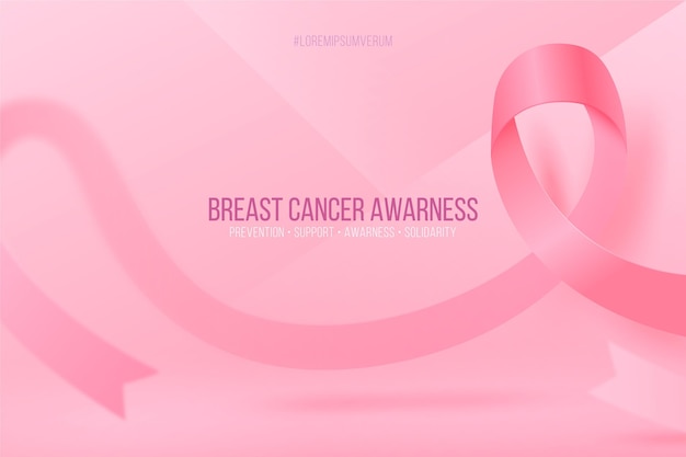 Free vector realistic international day against breast cancer background