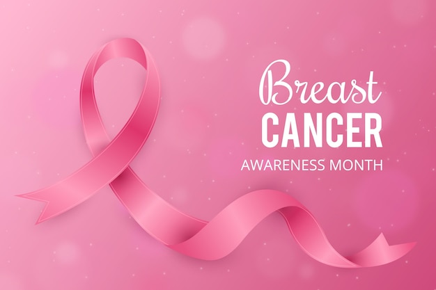 Realistic international day against breast cancer background