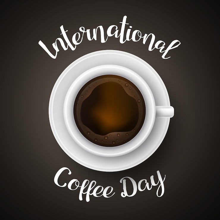 Free Vector realistic international day of coffee