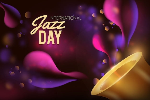 Realistic international jazz day concept