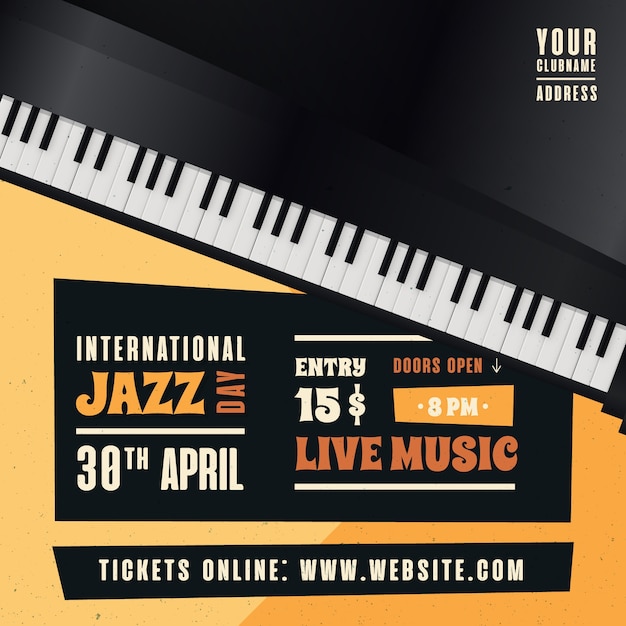 Realistic international jazz day concept