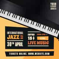 Free vector realistic international jazz day concept