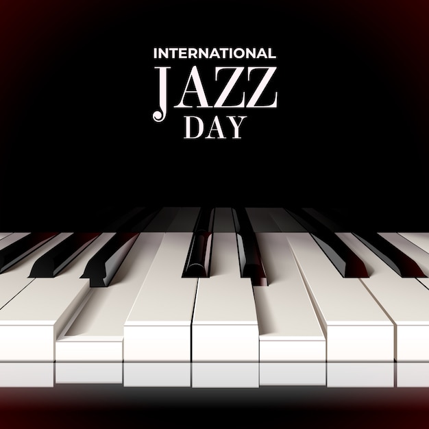 Realistic international jazz day concept