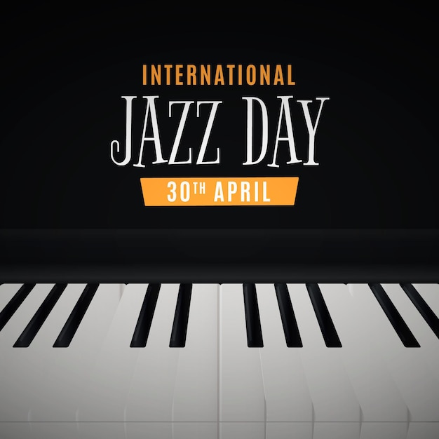 Free vector realistic international jazz day illustration