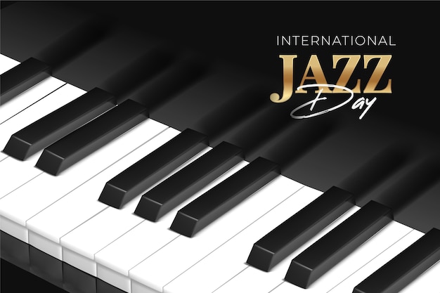 Free vector realistic international jazz day illustration