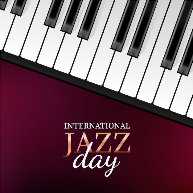 Реалистичный международный день джаза с фортепиано