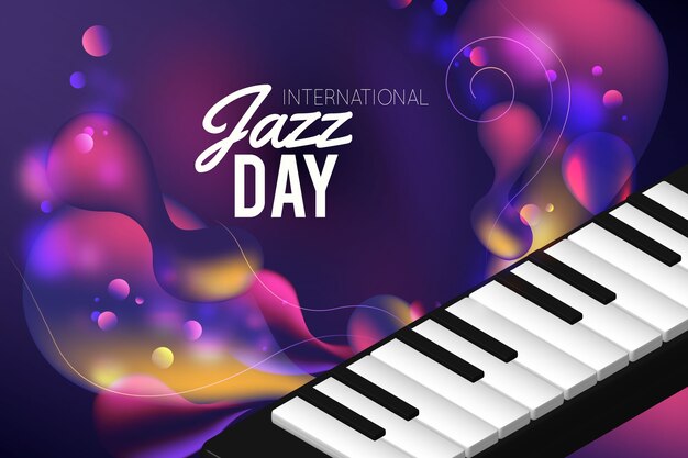 Free vector realistic international jazz day