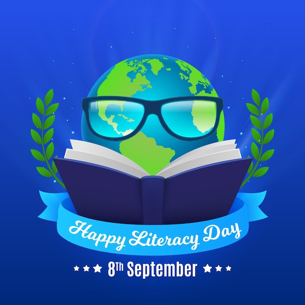 Free vector realistic international literacy day