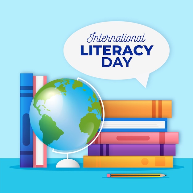 Free vector realistic international literacy day