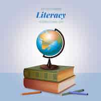 Бесплатное векторное изображение Реалистичный международный день грамотности