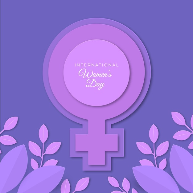 Free vector realistic international women's day  illustration in paper style