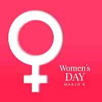 Бесплатное векторное изображение Реалистичная иллюстрация международного женского дня с женским символом в бумажном стиле