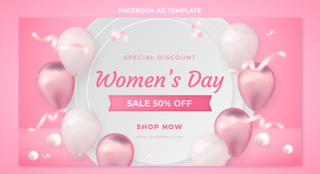 Free vector realistic international women's day social media promo template