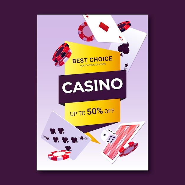 Realistic invitation template for casino gambling