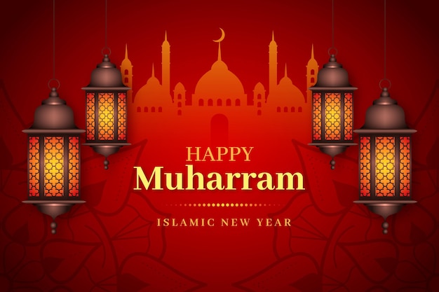 Realistic islamic new year background