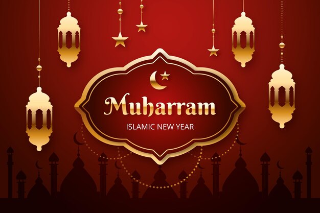 Free vector realistic islamic new year concept