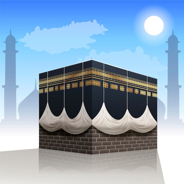 Free vector realistic islamic pilgrimage concept