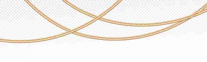 Free vector realistic isolated gold vector jewelry chain set