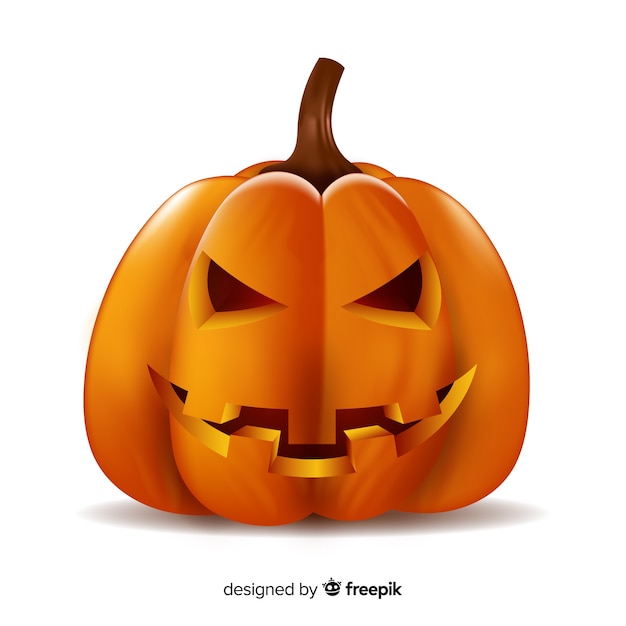 Realistic isolated halloween pumpkin