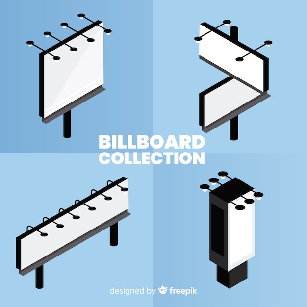 Free vector realistic isometric billboard collection