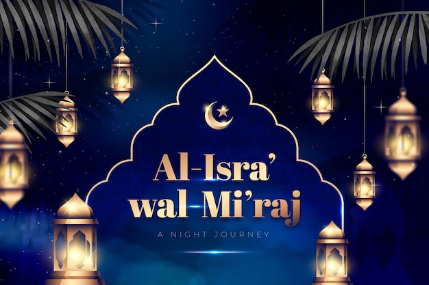 Free vector realistic isra miraj background