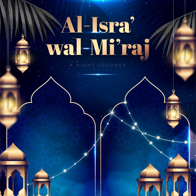 Realistic isra miraj illustration