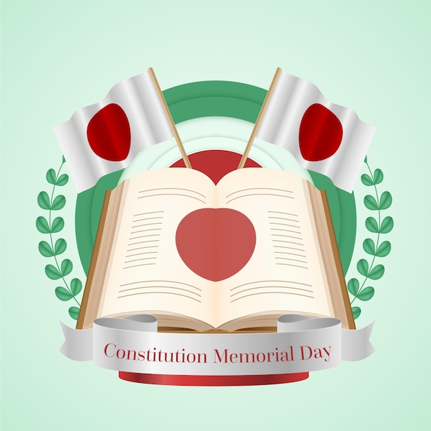 Vettore gratuito illustrazione realistica del memorial day della costituzione giapponese