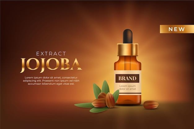 Realistic jojoba oil commercial template