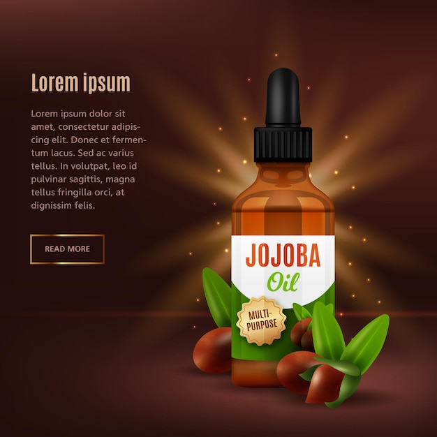 Free vector realistic jojoba oil commercial