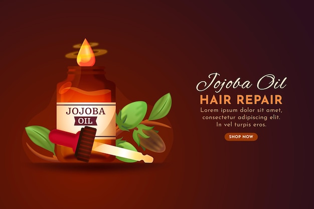 Free vector realistic jojoba oil commercial