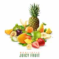 Free vector realistic juicy fruit illustration