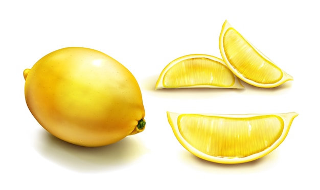 Free vector realistic juicy lemon pack