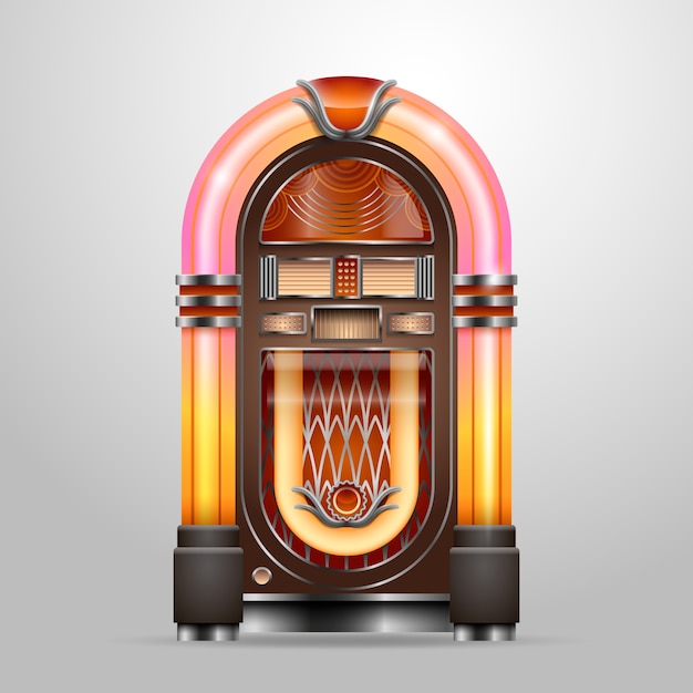 Vettore gratuito illustrazione realistica del jukebox