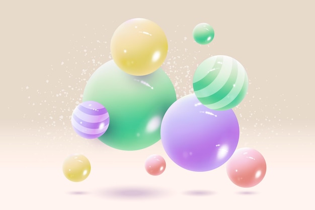 Free vector realistic jumping spheres background